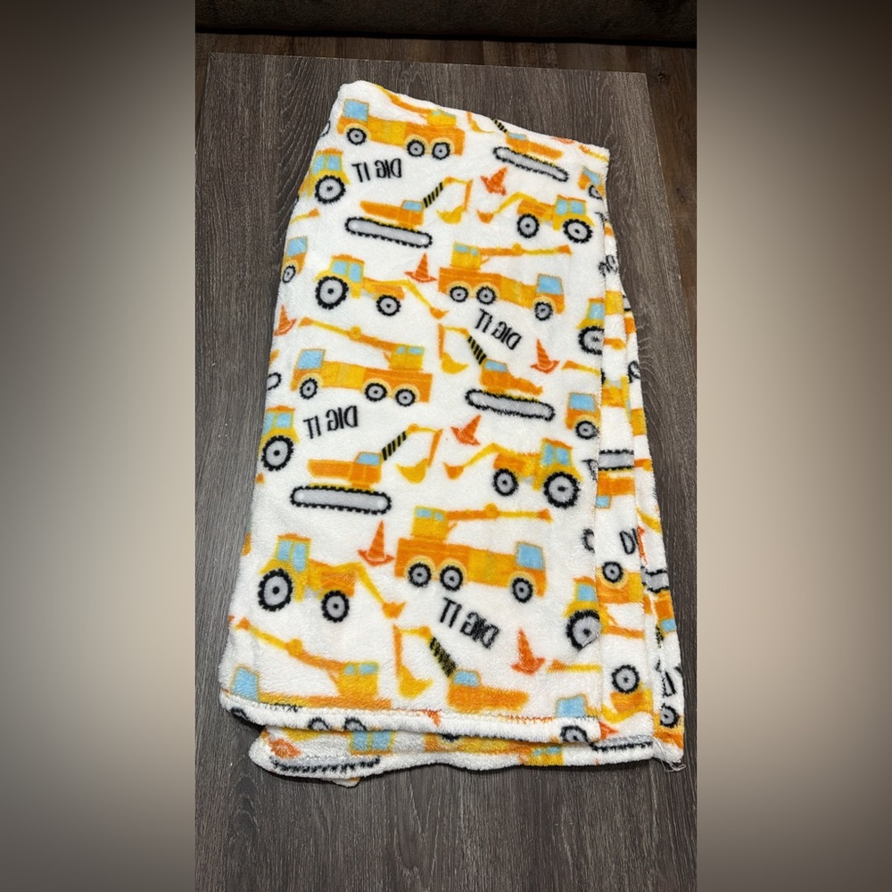 Construction Vehicle Fleece Blanket